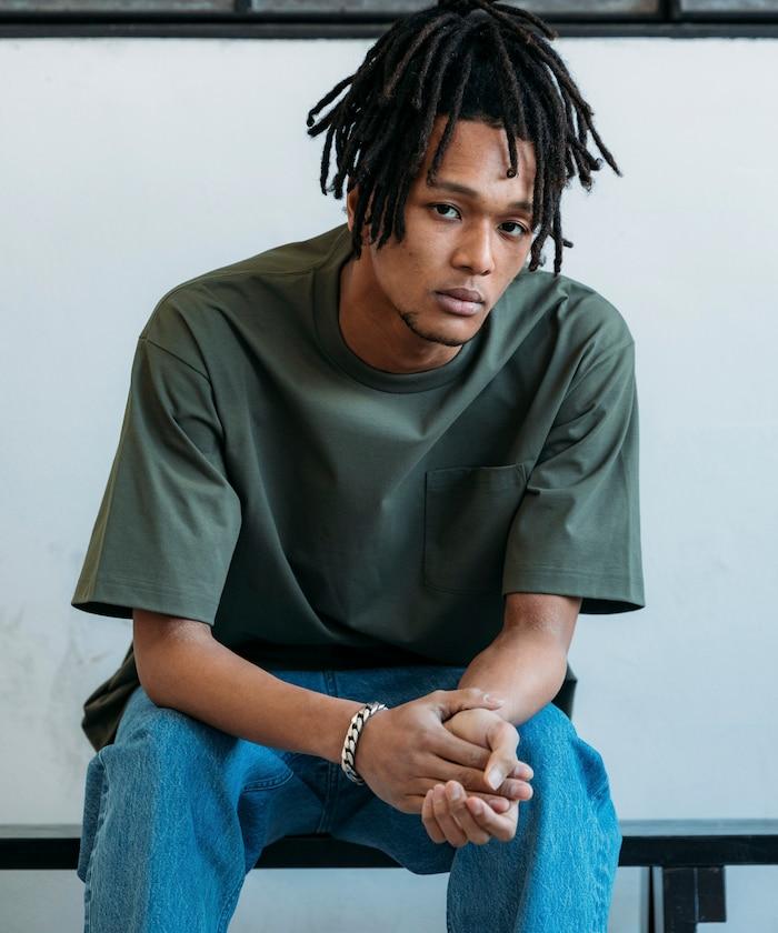 《AIR》DRY 高功能材料 7.7盎司 大尺寸 圓領口袋T恤/吸溼快乾/遮熱/防紫外線