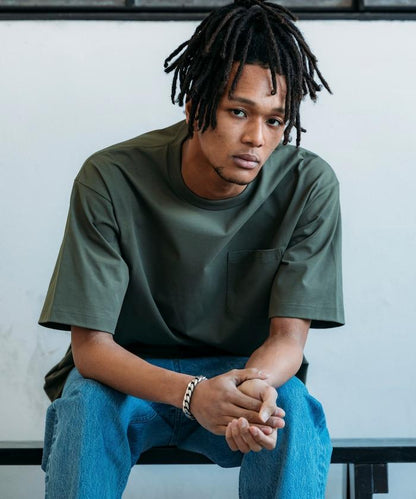 《AIR》DRY 高功能材料 7.7盎司 大尺寸 圓領口袋T恤/吸溼快乾/遮熱/防紫外線