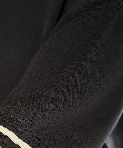 夏季針織連衣裙 線條 短袖 T恤（可手洗）