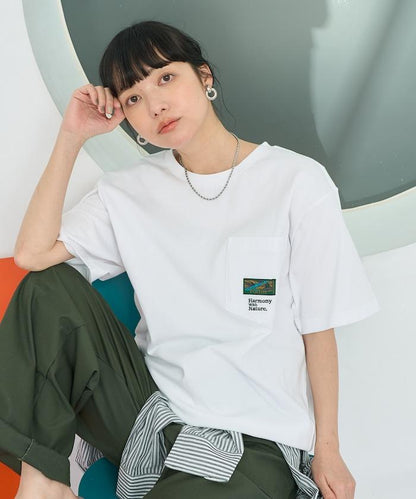 聯名下襬織帶口袋T恤