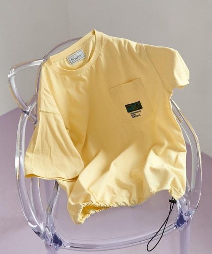 聯名下襬織帶口袋T恤