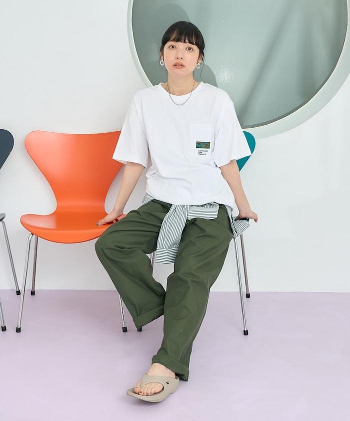 聯名下襬織帶口袋T恤