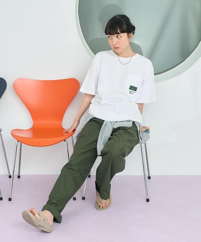 聯名下襬織帶口袋T恤