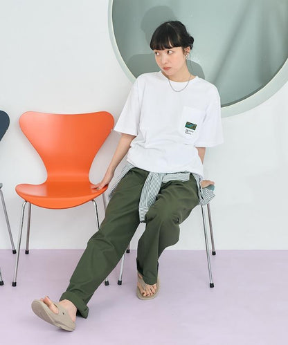 聯名下襬織帶口袋T恤