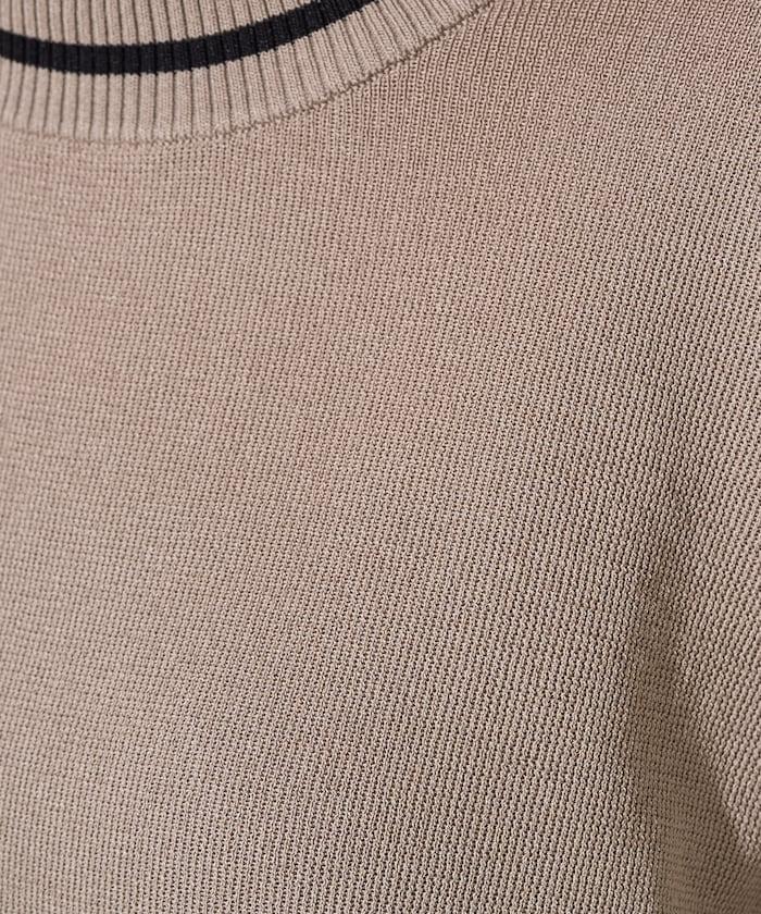 夏季針織連衣裙 線條 短袖 T恤（可手洗）