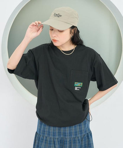 聯名下襬織帶口袋T恤