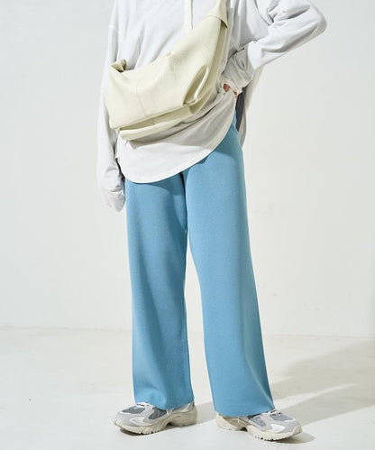 夏季針織寬鬆褲