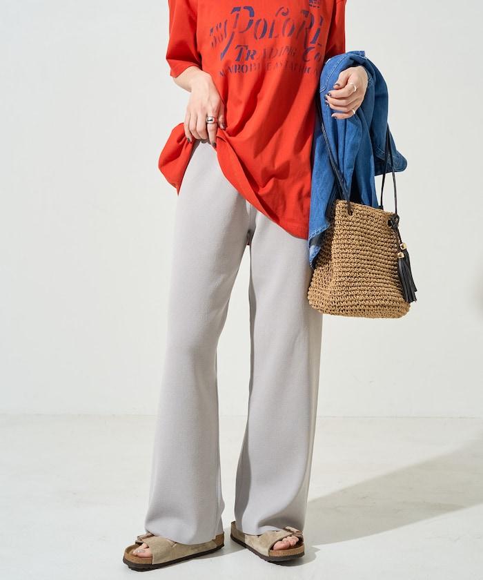 夏季針織寬鬆褲