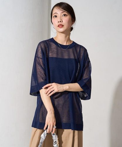 手洗可 混紡亞麻 透氣 半袖 TEE(針織)