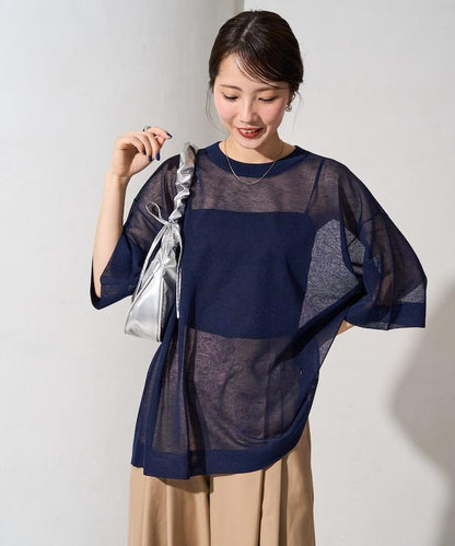 手洗可 混紡亞麻 透氣 半袖 TEE(針織)