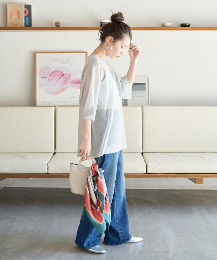 手洗可 混紡亞麻 透氣 半袖 TEE(針織)