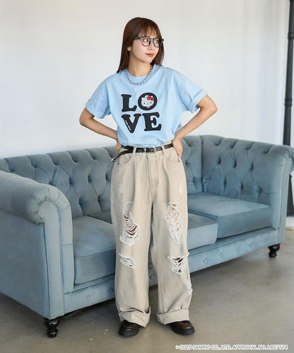 "HELLO KITTY/《Hello Kitty》" LOVE Logo T恤