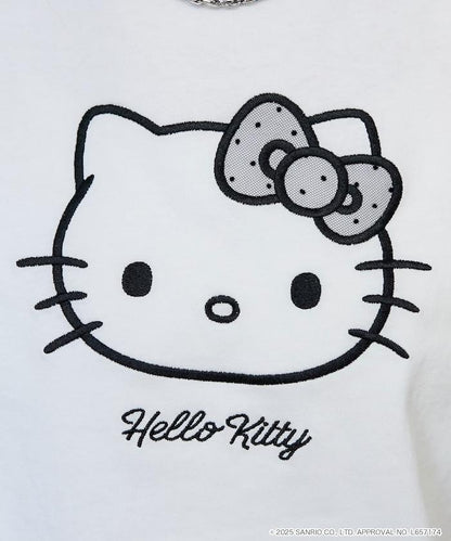 "HELLO KITTY/《Hello Kitty》" 異素材蝴蝶結T恤 限定推出