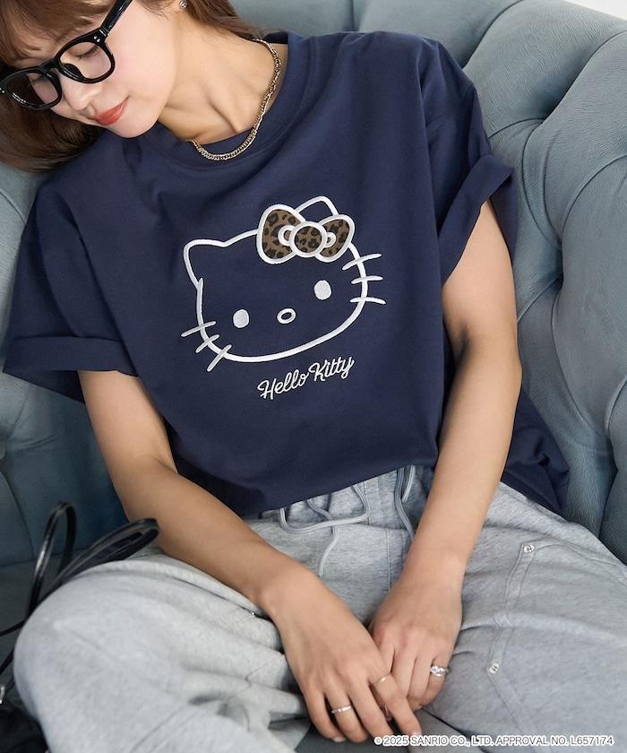"HELLO KITTY/《Hello Kitty》" 異素材蝴蝶結T恤 限定推出