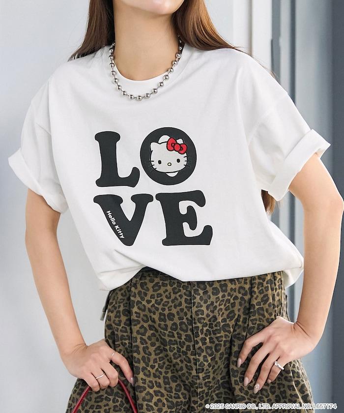 "HELLO KITTY/《Hello Kitty》" LOVE Logo T恤