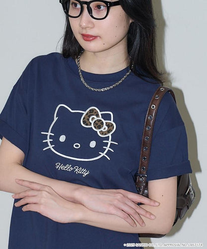 "HELLO KITTY/《Hello Kitty》" 異素材蝴蝶結T恤 限定推出