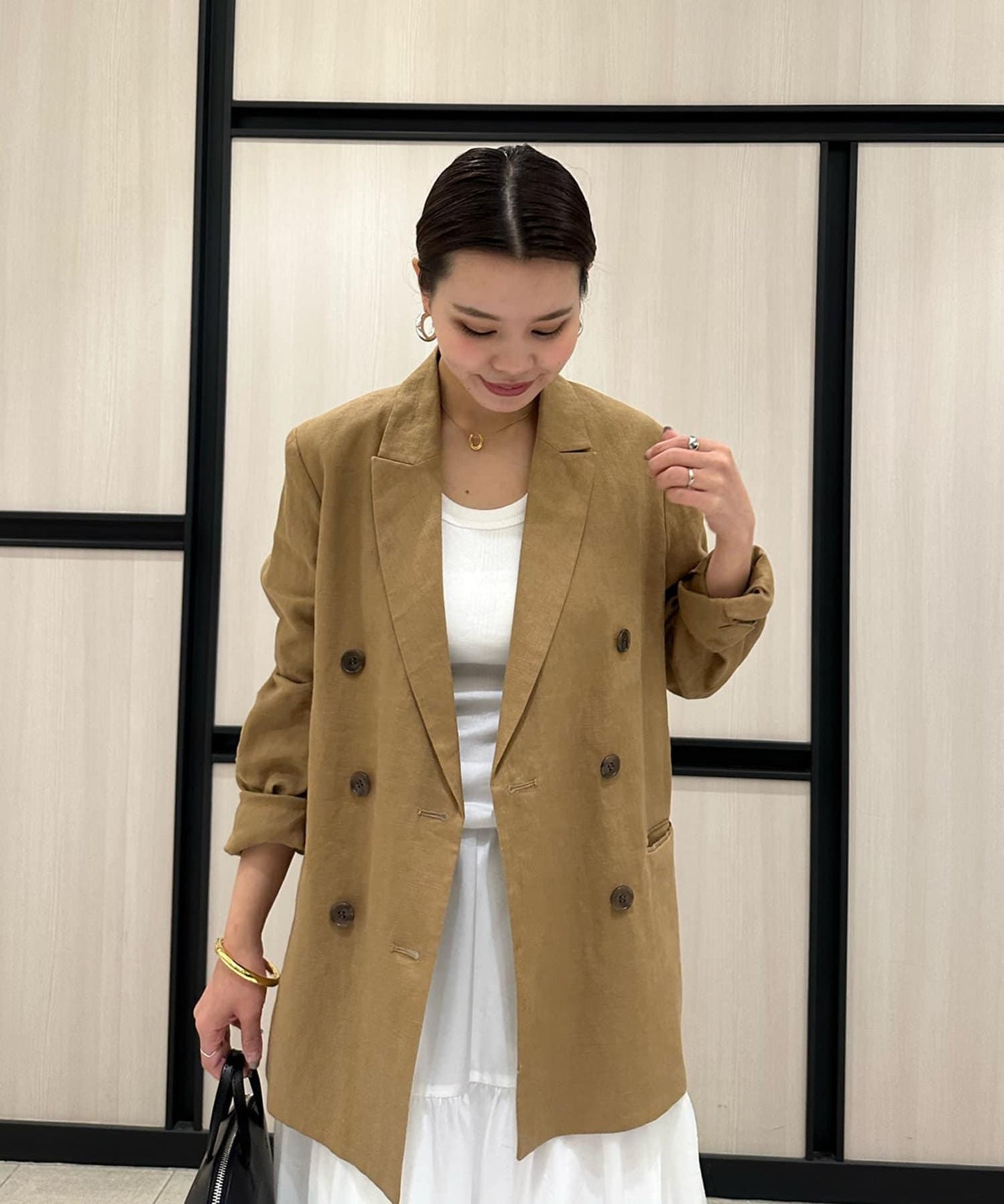 亞麻尖峰領西裝外套
