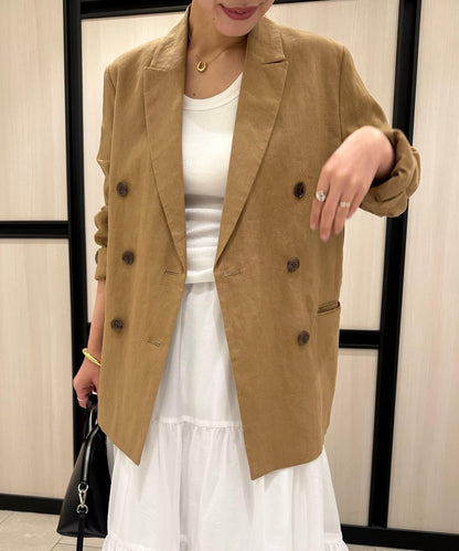 亞麻尖峰領西裝外套