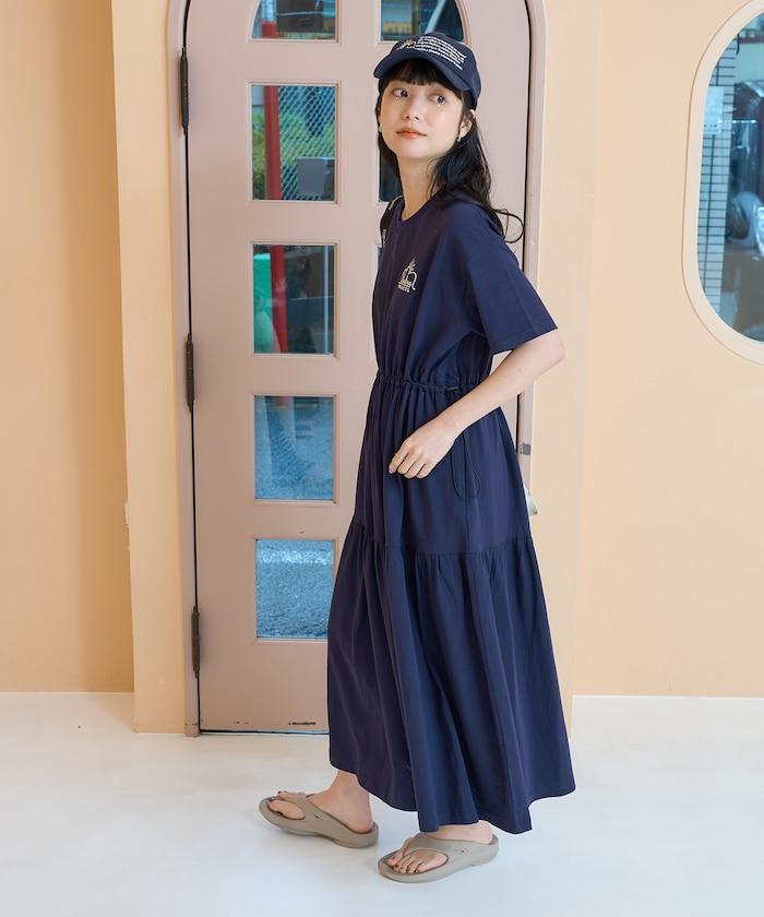 設計 一點腰帶層疊連衣裙