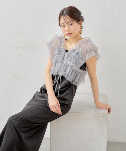 【SALON by Chico】蕾絲背心+吊帶連衣裙套裝