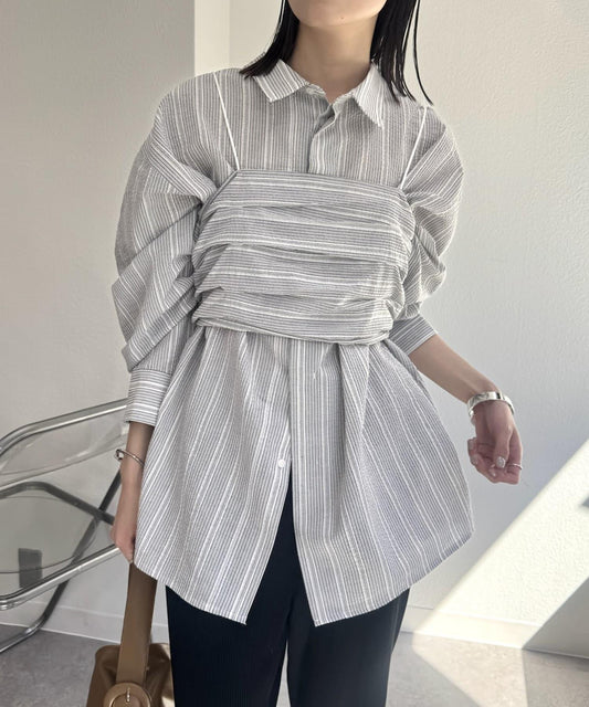 背心套裝大號襯衫