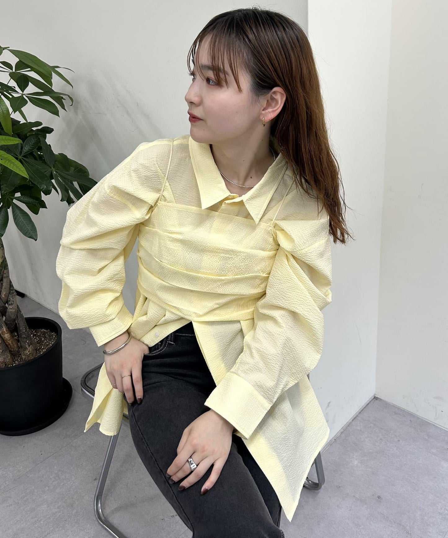背心套裝大號襯衫