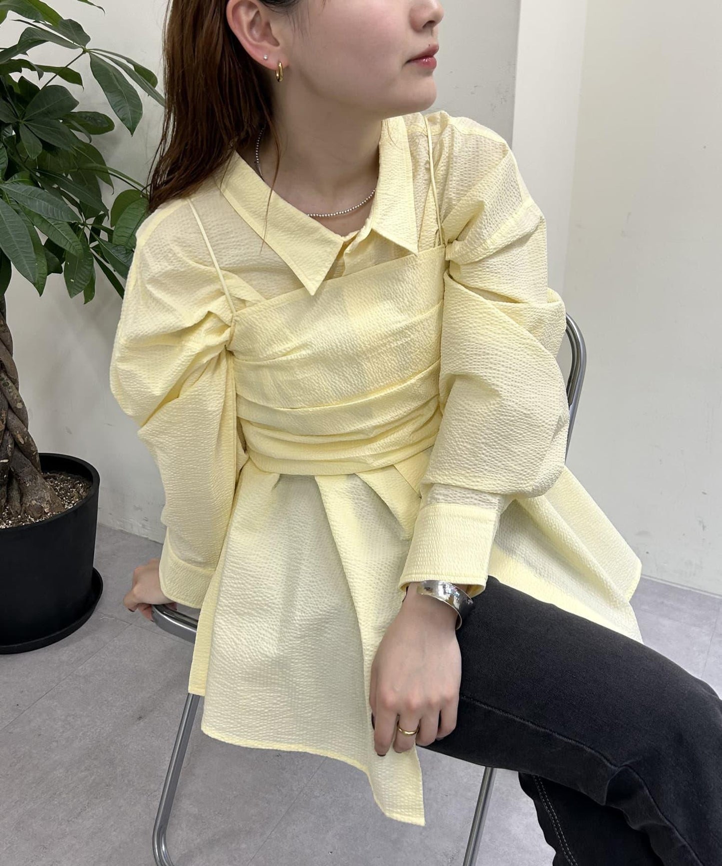 背心套裝大號襯衫