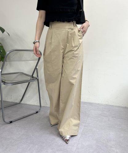 高腰綁帶褲