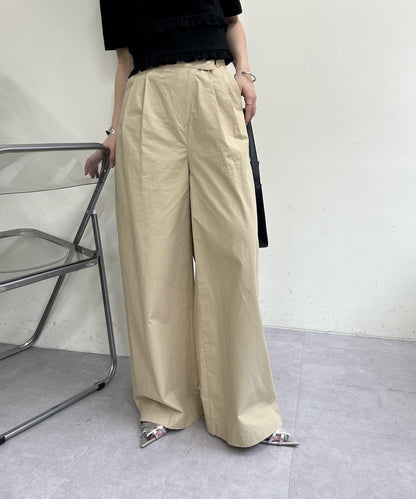 高腰綁帶褲