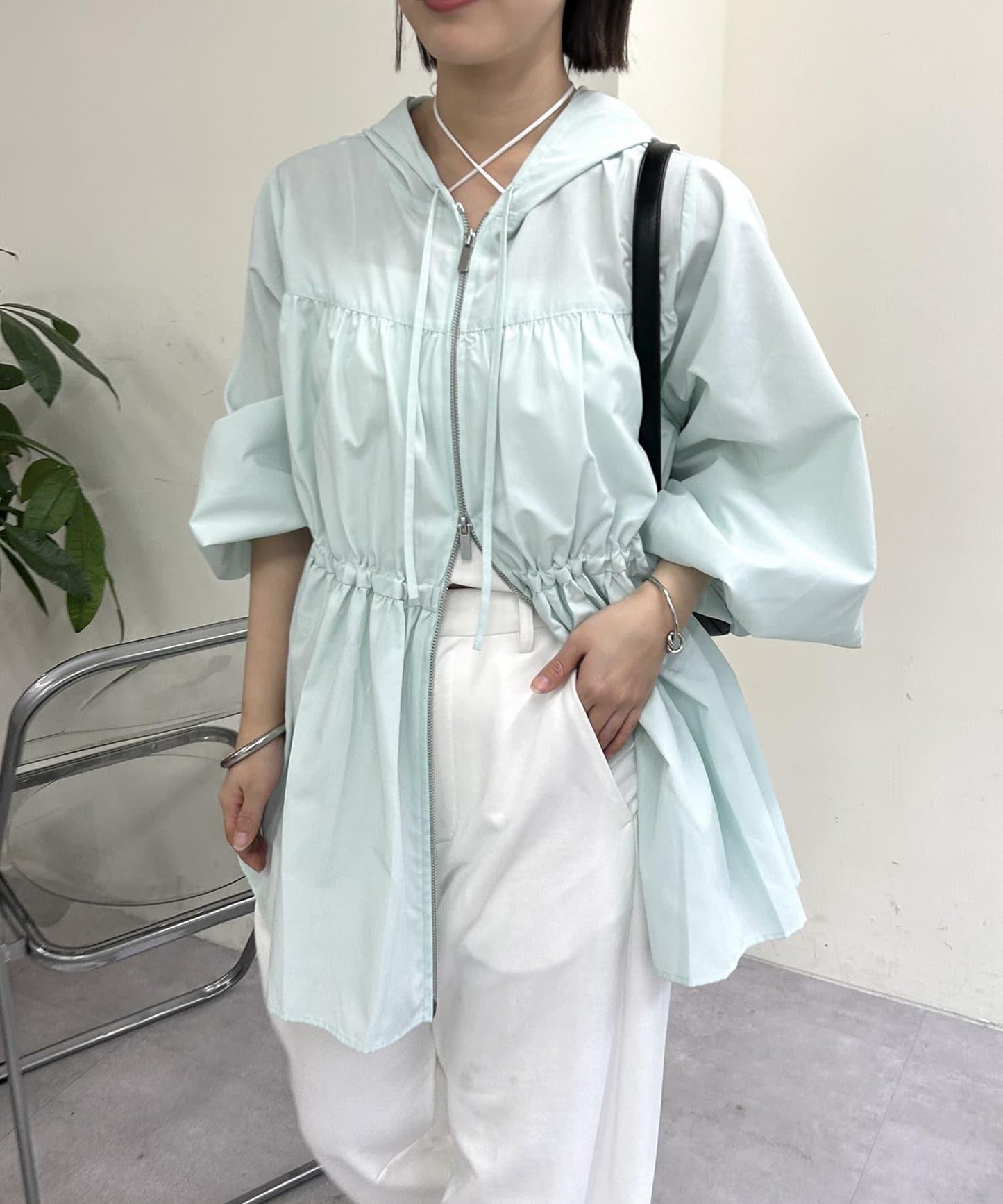 連帽褶皺衛衣