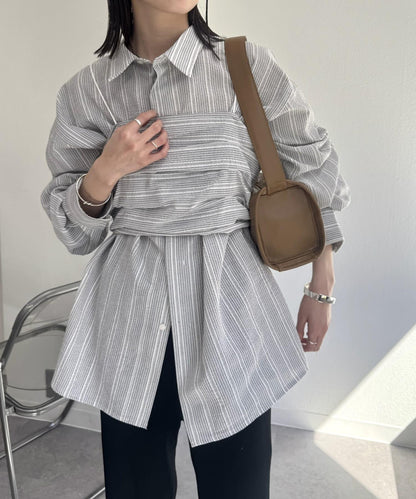 背心套裝大號襯衫