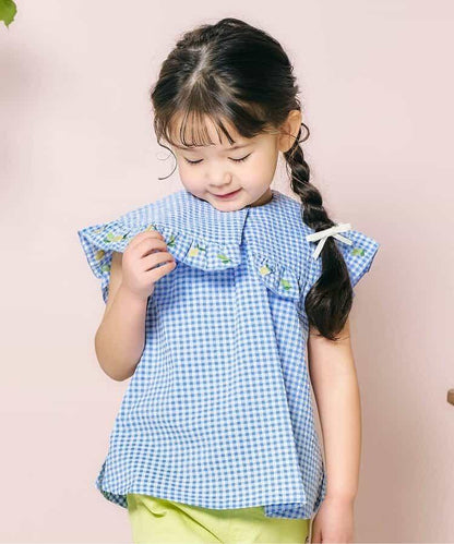 檸檬草莓刺繡襯衫