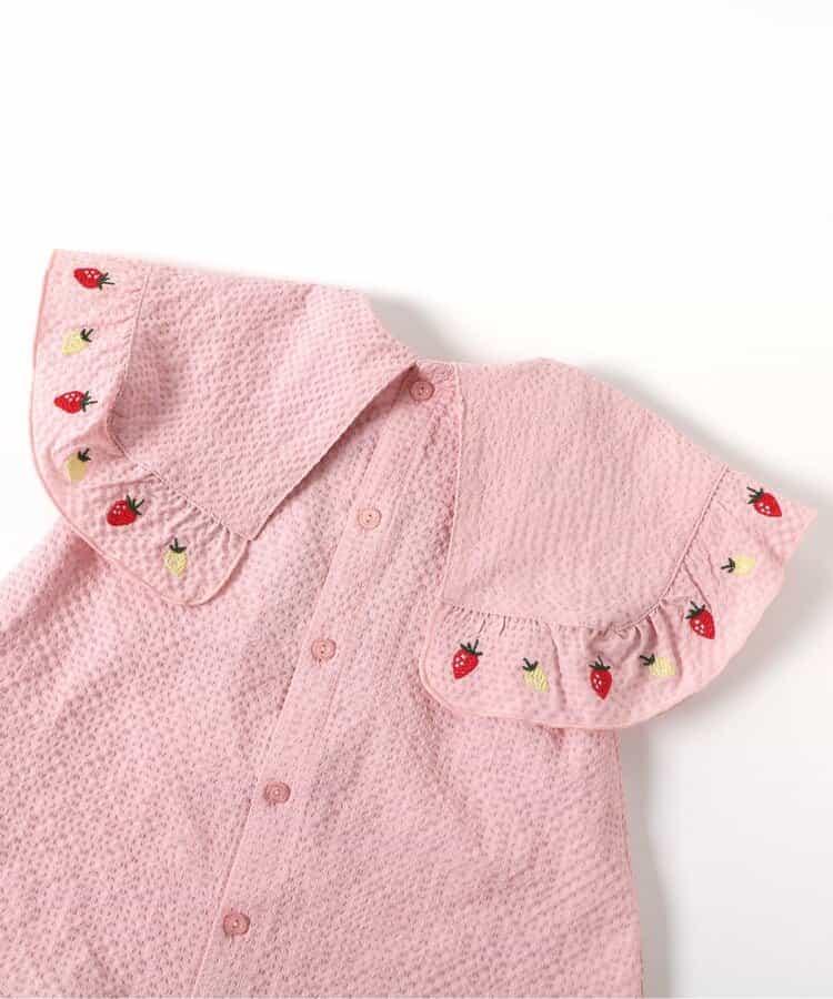 檸檬草莓刺繡襯衫