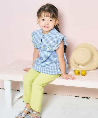 檸檬草莓刺繡襯衫