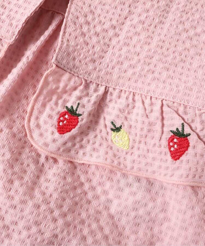 檸檬草莓刺繡襯衫