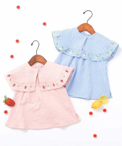 檸檬草莓刺繡襯衫