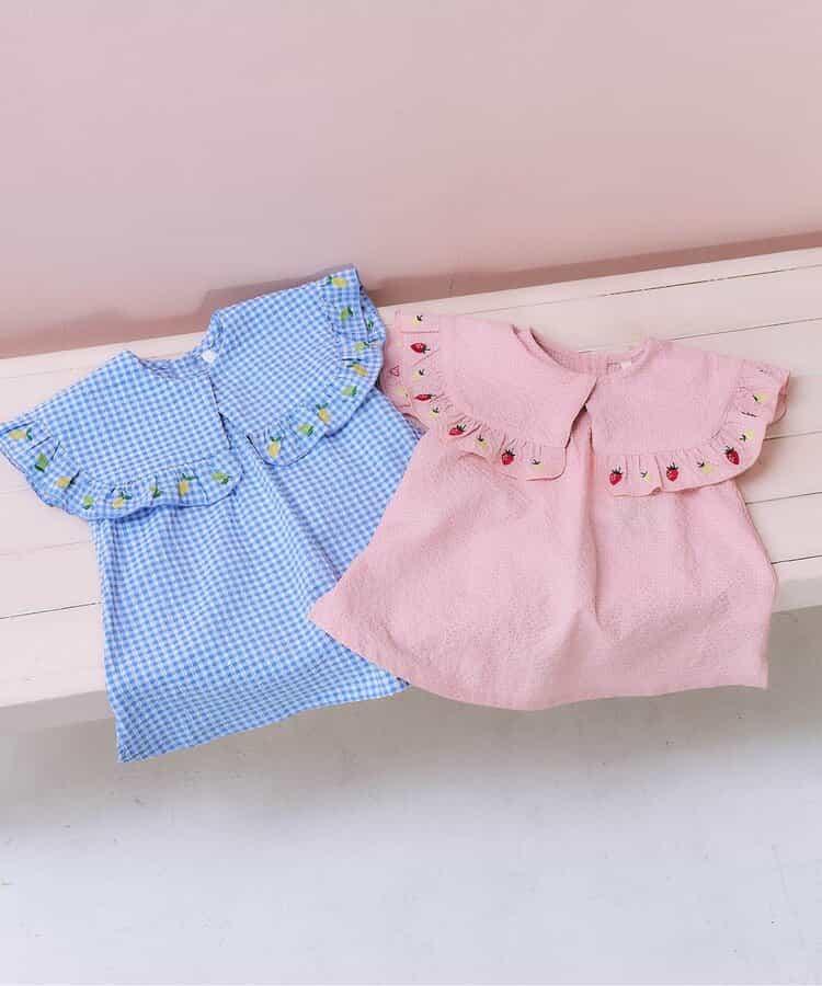 檸檬草莓刺繡襯衫