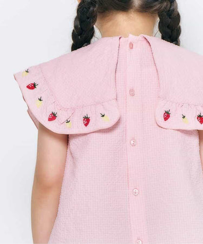 檸檬草莓刺繡襯衫