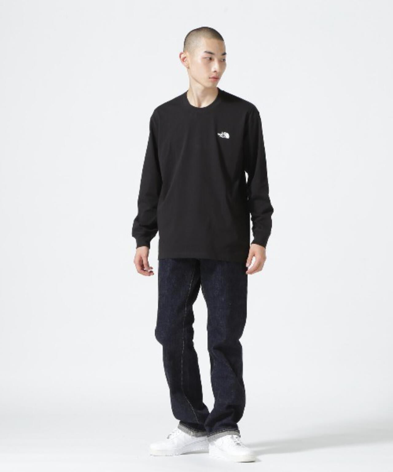 THE NORTH FACE/北面長袖方塊logoT恤