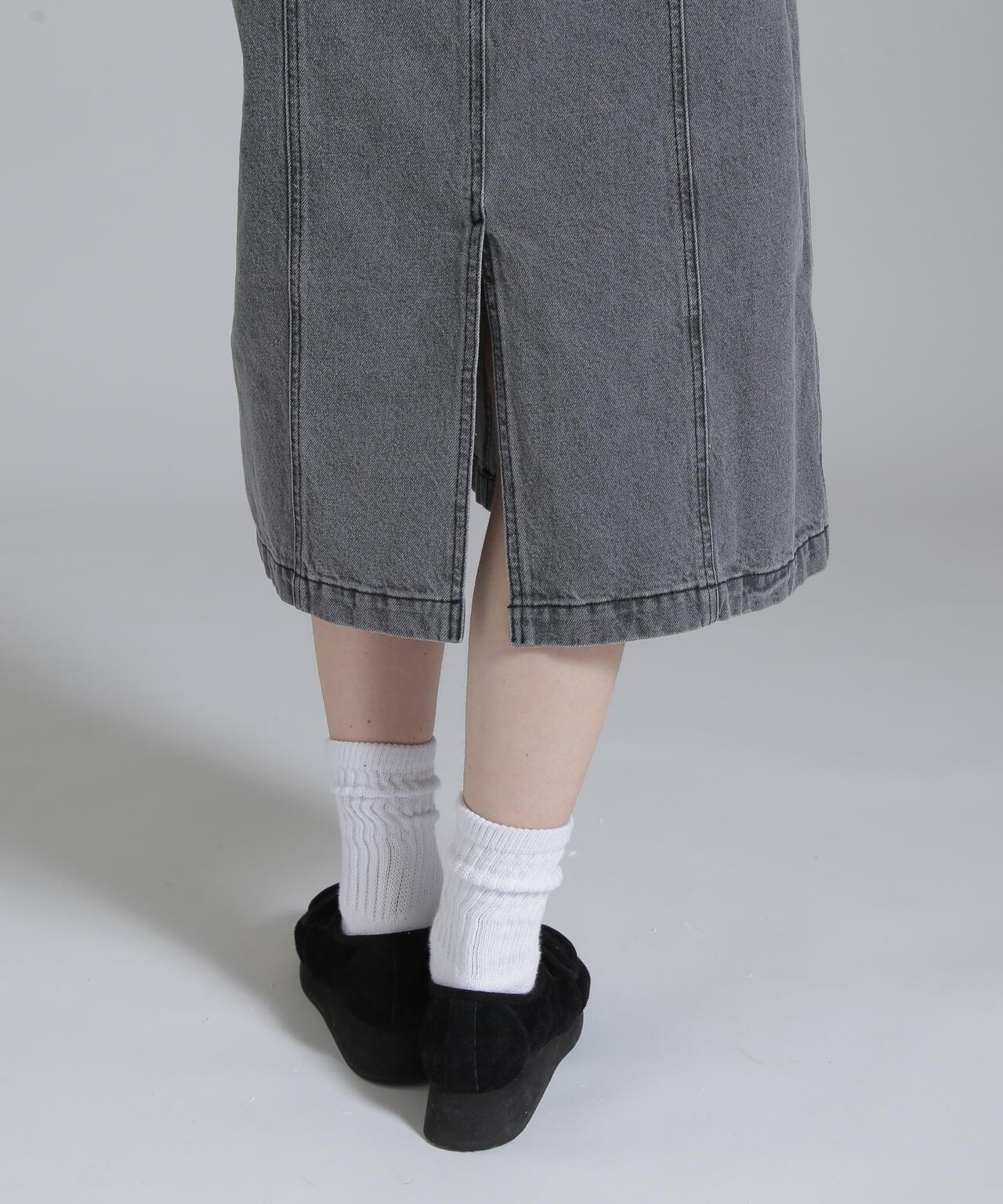 腰帶印花牛仔連衣裙裙褲