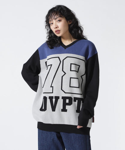 overprint/印花/78 V領棉針織衫
