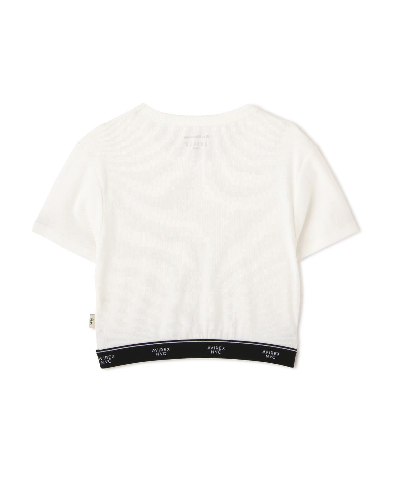 S/S LOGO RUBBER TAPE TOPS/標誌橡膠帶上衣