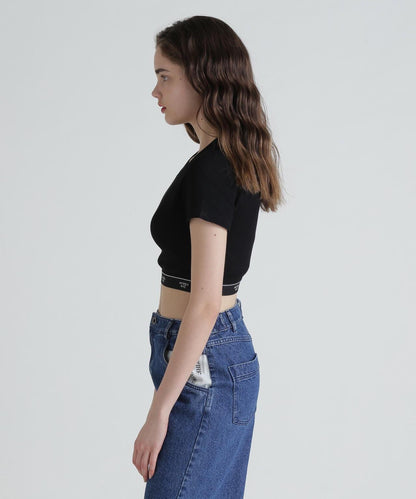 S/S LOGO RUBBER TAPE TOPS/標誌橡膠帶上衣