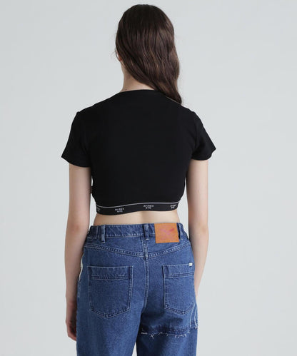 S/S LOGO RUBBER TAPE TOPS/標誌橡膠帶上衣