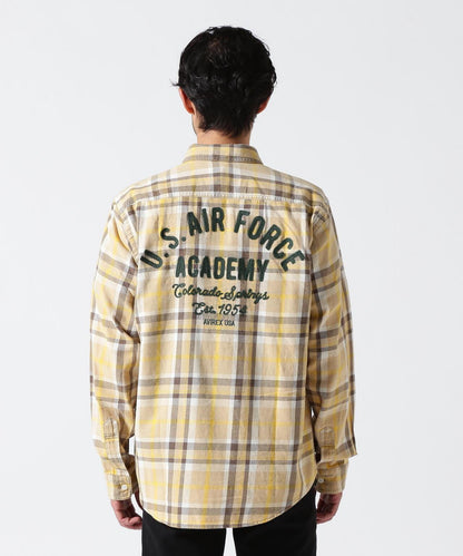 FADE CHECK SHIRT "USAFA" / 褪色格子襯衫 / AVIREX / 阿維雷克斯