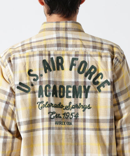 FADE CHECK SHIRT "USAFA" / 褪色格子襯衫 / AVIREX / 阿維雷克斯