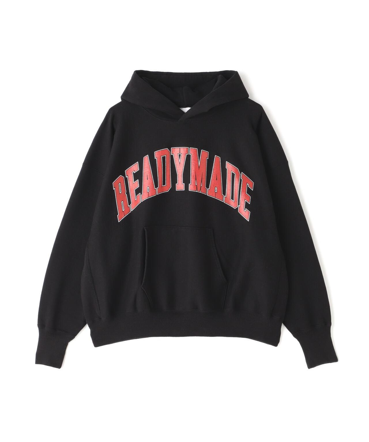 READYMADE/紅色標誌連帽衛衣/黑色