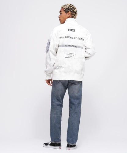 STENCIL STAND ZIP SWEAT "HAT IN THE RING" / 印花立領拉鍊衛衣 "戒指中的帽子"