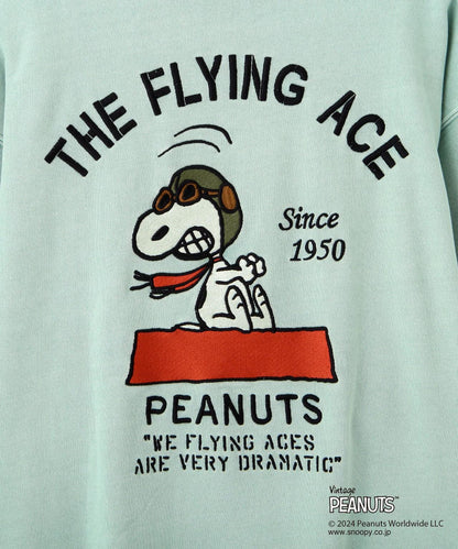 《AVIREX × 《PEANUTS》飛行員頭像印花圓領衛衣 / 圓領衛衣