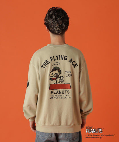 《AVIREX × 《PEANUTS》飛行員頭像印花圓領衛衣 / 圓領衛衣